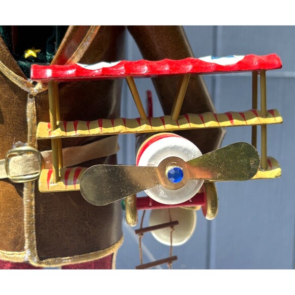 Vintage Bombay Company Aviator Nutcracker Pilot with Model Plane 18" 1990s w Box - Picture 14 of 16